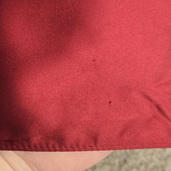 B. Darlin Women's Red Satin Sequin Halter Top Side Slit Maxi Dress Gown Sz 3/4 - Picture 10 of 16